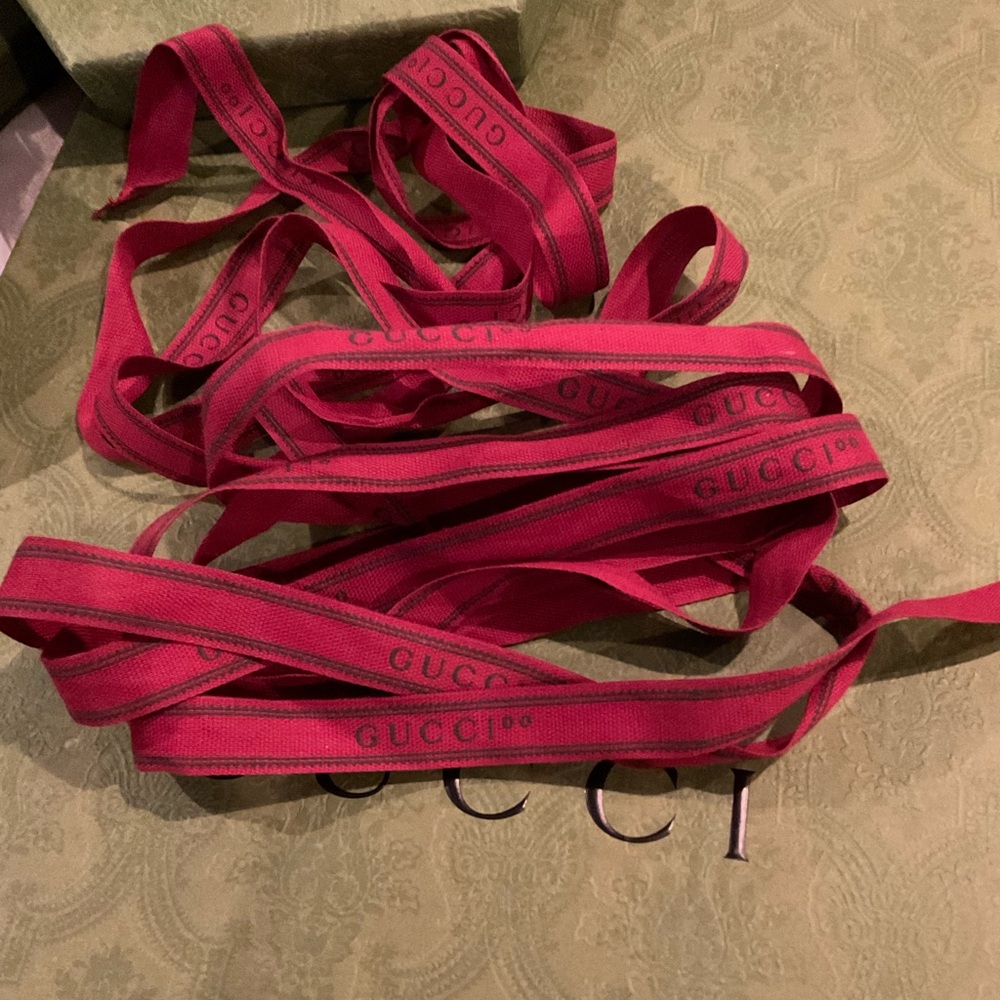 Authentic Gucci ribbon Gucci red maroon ribbon 110 inches - Picture 3 of 12